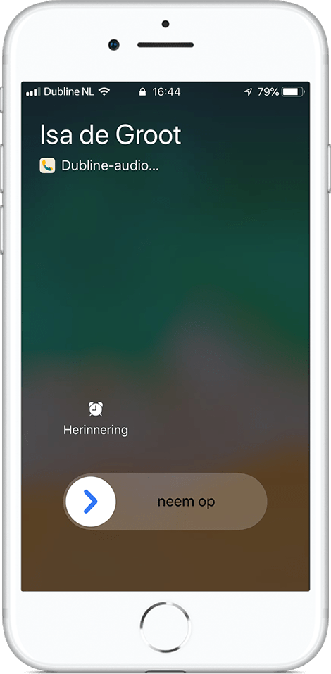 Afbeelding van een iPhone SE - binnenkomend gesprek op een gelockt scherm